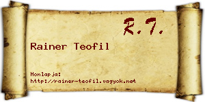 Rainer Teofil névjegykártya